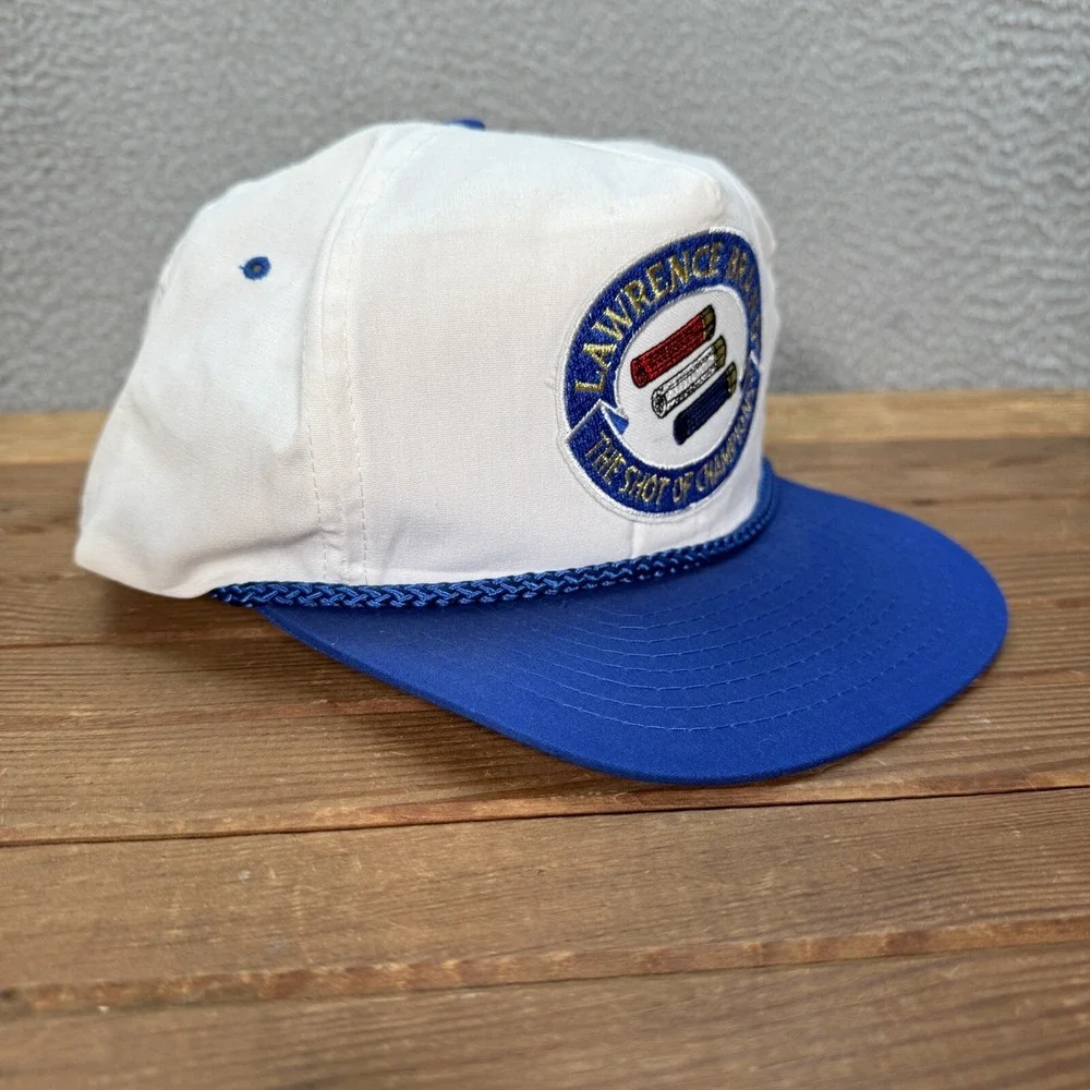 Vintage Lawrence‎ Brand Hat Adult White Snapback Cap Hunting Grunge Skater 90s